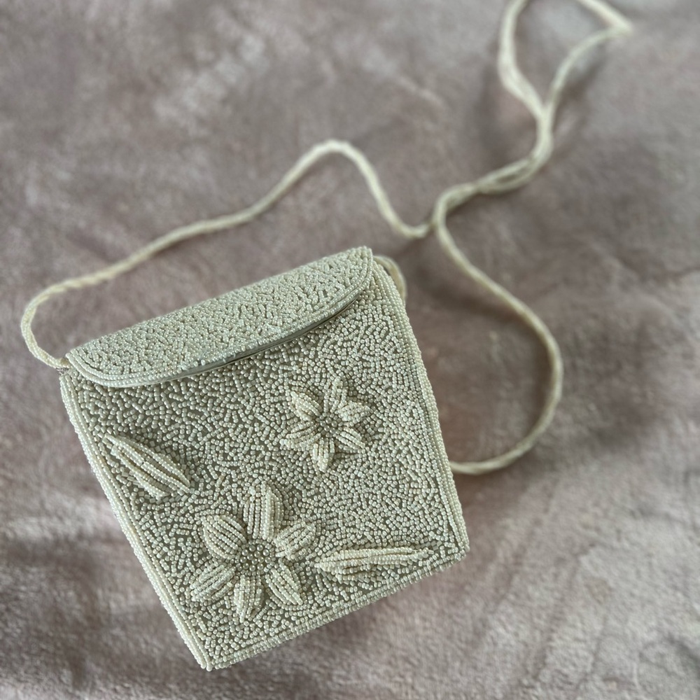 Inge Christopher Vintage Flower Beaded Handbag